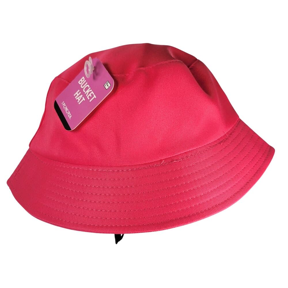 Pink Bucket Hat Adult Novelty Cap Lightweight Solid Color Summer Sun Unlined